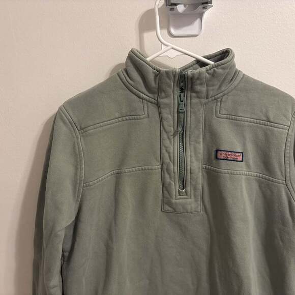 Vineyard Vines Relaxed Shep Shirt Pullover 1/4 Zip Size Small Sage Green - Picture 2 of 4